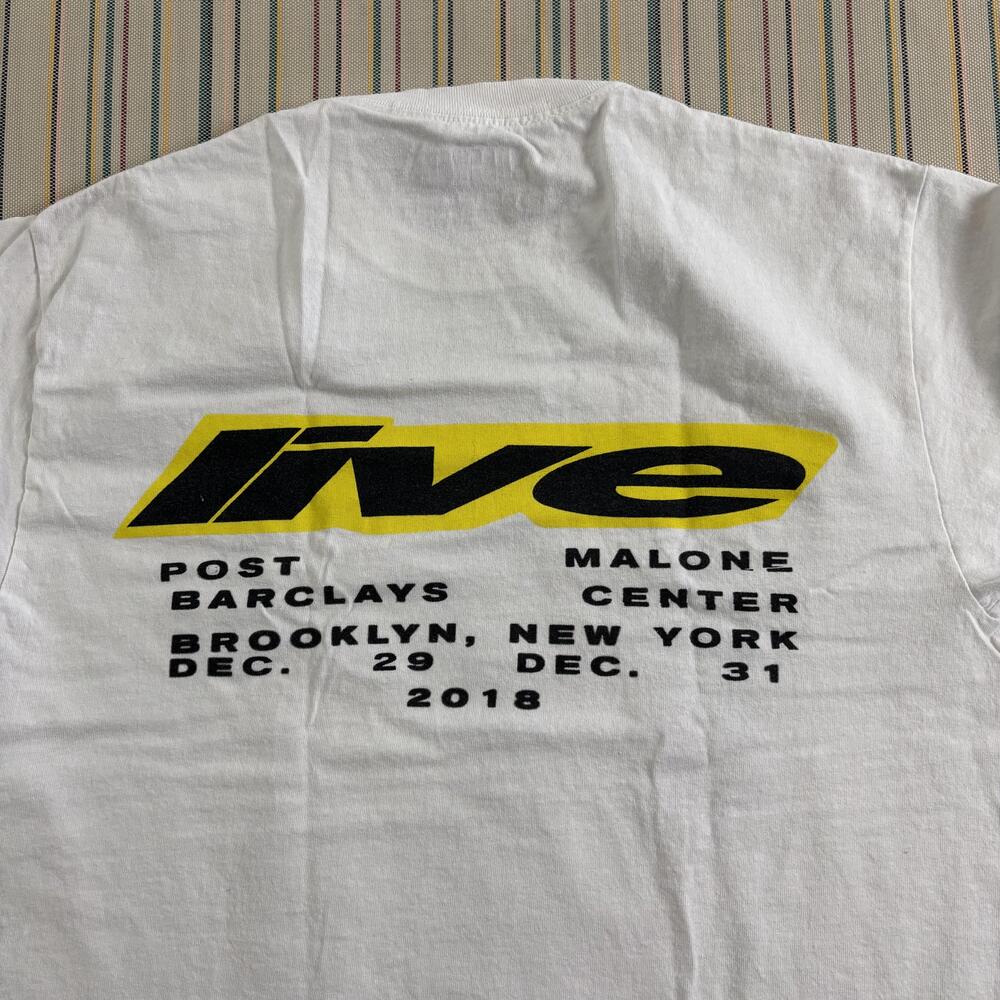 Post Malone Paranoid Shirt Mens Medium White Posty Co Live Barclays 2018 Tee